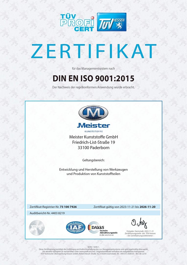 Zertifikat DIN EN ISO 9001